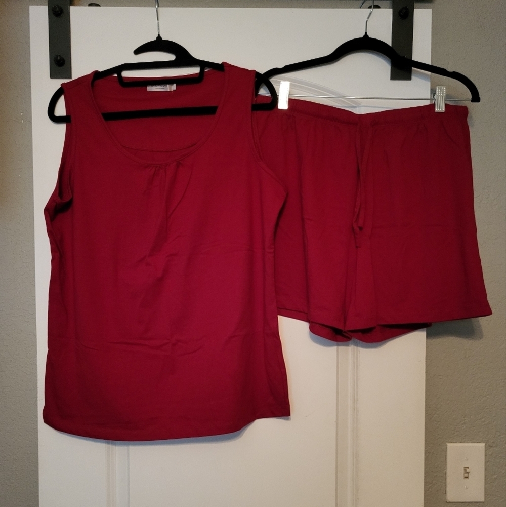 EnjoyNight Women's Cotton Tank Top Pajama Set, Super Soft!, Large, Never Worn - Picture 2 of 6